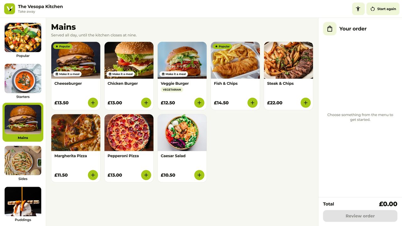 Vesopa Express: Ordering a meal