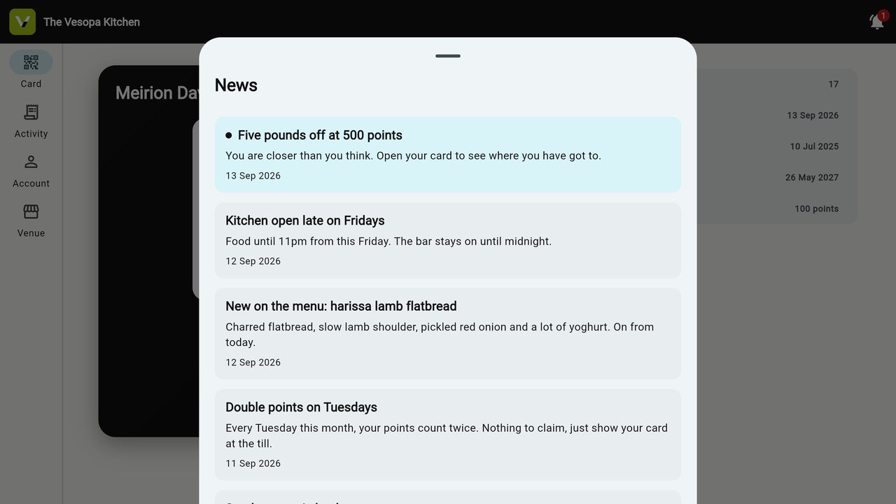 The Vesopa Kitchen: News and offers