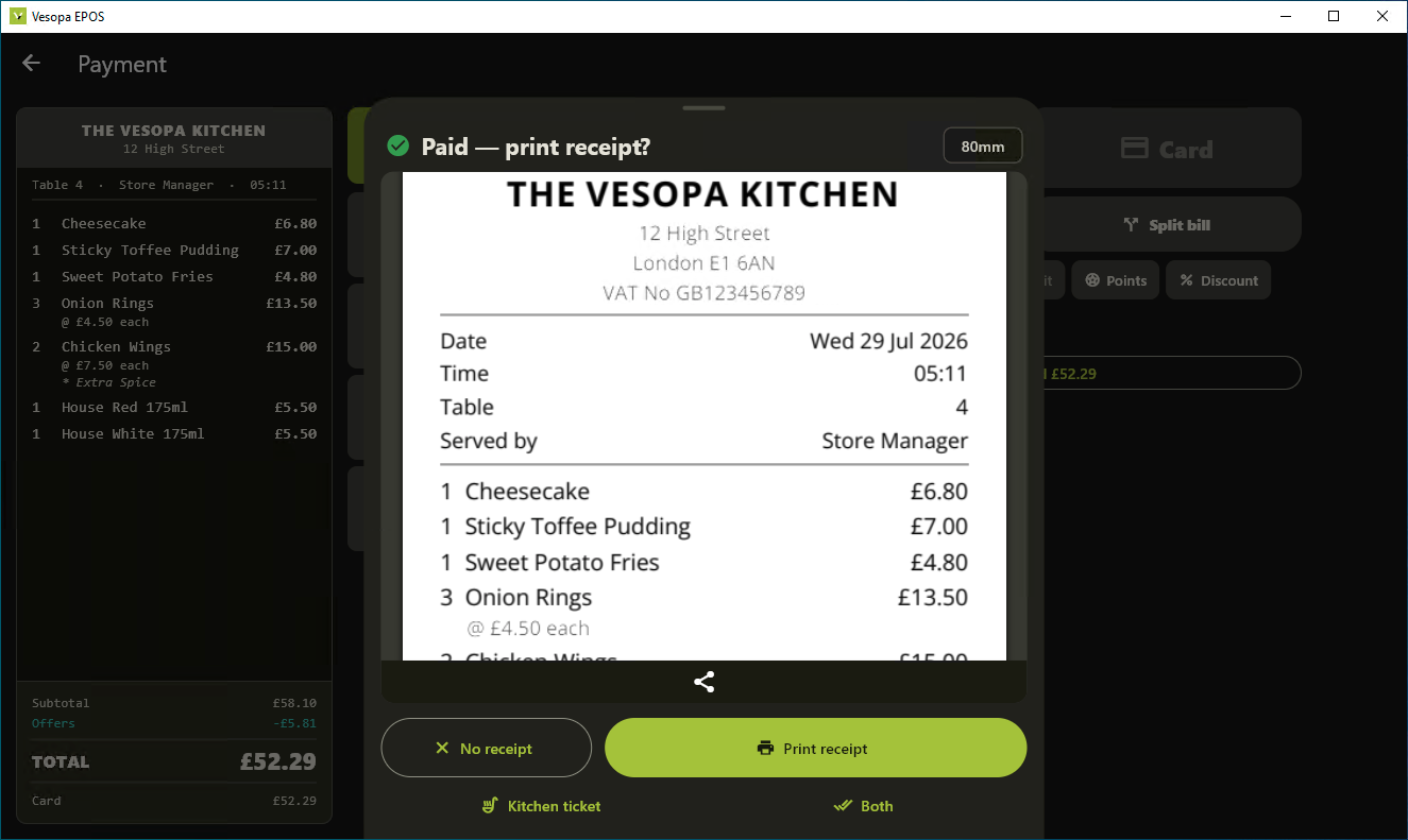 Order Paid Invoice Print Preview